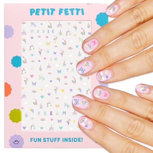 xo, Fetti Kids Unicorn Nail Stickers - 524 Decals | Birthday Party Favors & DIY Activity - görsel 1
