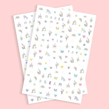 xo, Fetti Kids Unicorn Nail Stickers - 524 Decals | Birthday Party Favors & DIY Activity