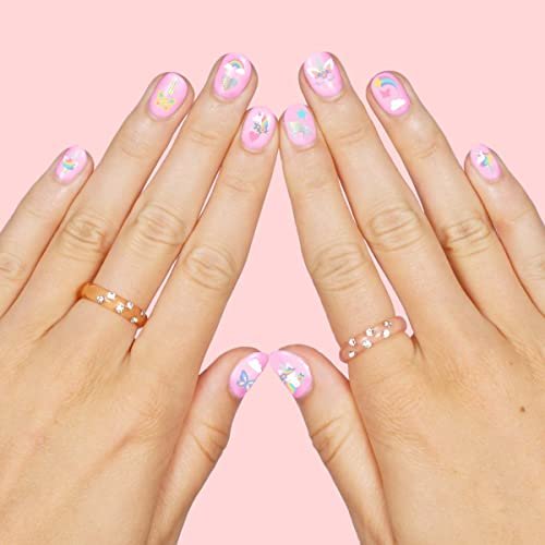 xo, Fetti Kids Unicorn Nail Stickers - 524 Decals | Birthday Party Favors & DIY Activity - görsel 5