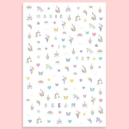 xo, Fetti Kids Unicorn Nail Stickers - 524 Decals | Birthday Party Favors & DIY Activity