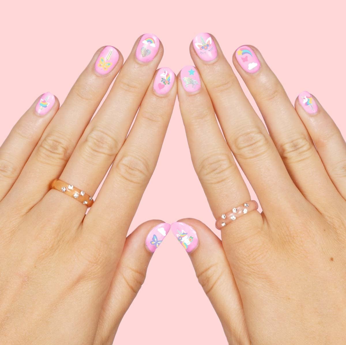 xo, Fetti Kids Unicorn Nail Stickers - 524 Decals | Birthday Party Favors & DIY Activity - görsel 6
