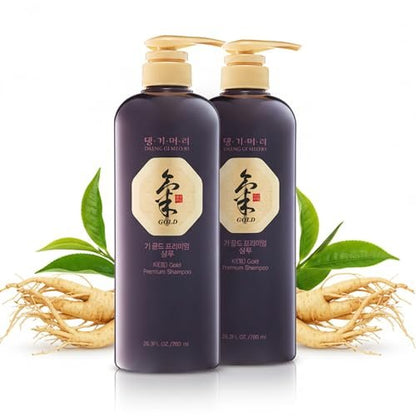 Daeng Gi Meo Ri Ki Gold Premium Shampoo 2-Pack – Promotes Elastic Hair, Prevents Hair Loss, Eliminates Dandruff, 780ml Avelisse