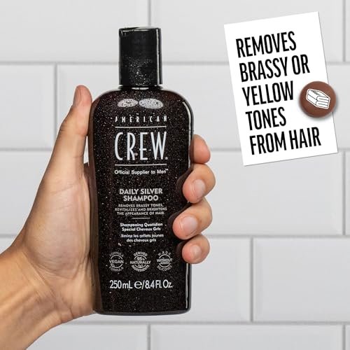 American Crew Daily Silver Shampoo for Men - Removes Brassy Tones, Naturally Derived, Vegan Formula, 8.4 fl oz Avelisse