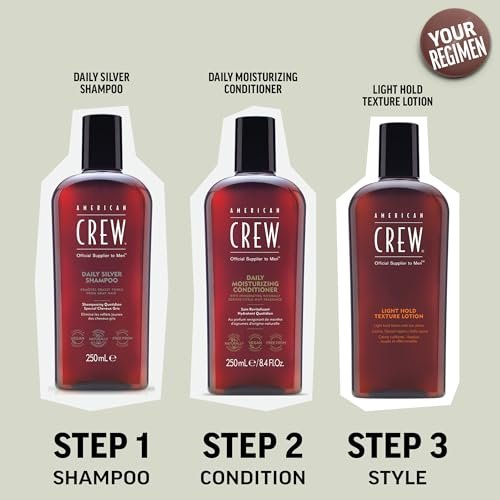 American Crew Daily Silver Shampoo for Men - Removes Brassy Tones, Naturally Derived, Vegan Formula, 8.4 fl oz Avelisse