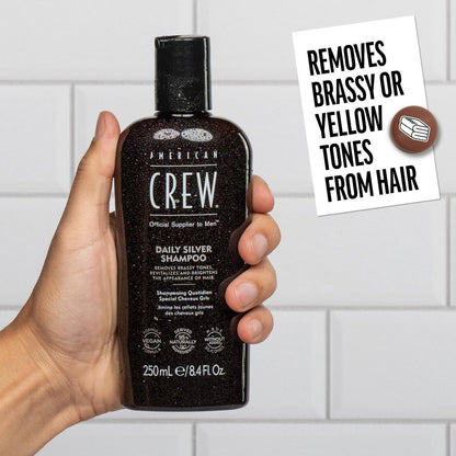 American Crew Daily Silver Shampoo for Men - Removes Brassy Tones, Naturally Derived, Vegan Formula, 8.4 fl oz Avelisse