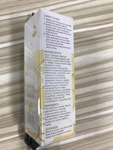 Active Collagen Serum - Natural & Organic Anti-Aging Face Serum with Collagen, Improves Elasticity, Firms & Smooths Skin - 1 oz - görsel 4