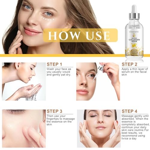 Active Collagen Serum - Natural & Organic Anti-Aging Face Serum with Collagen, Improves Elasticity, Firms & Smooths Skin - 1 oz - görsel 10