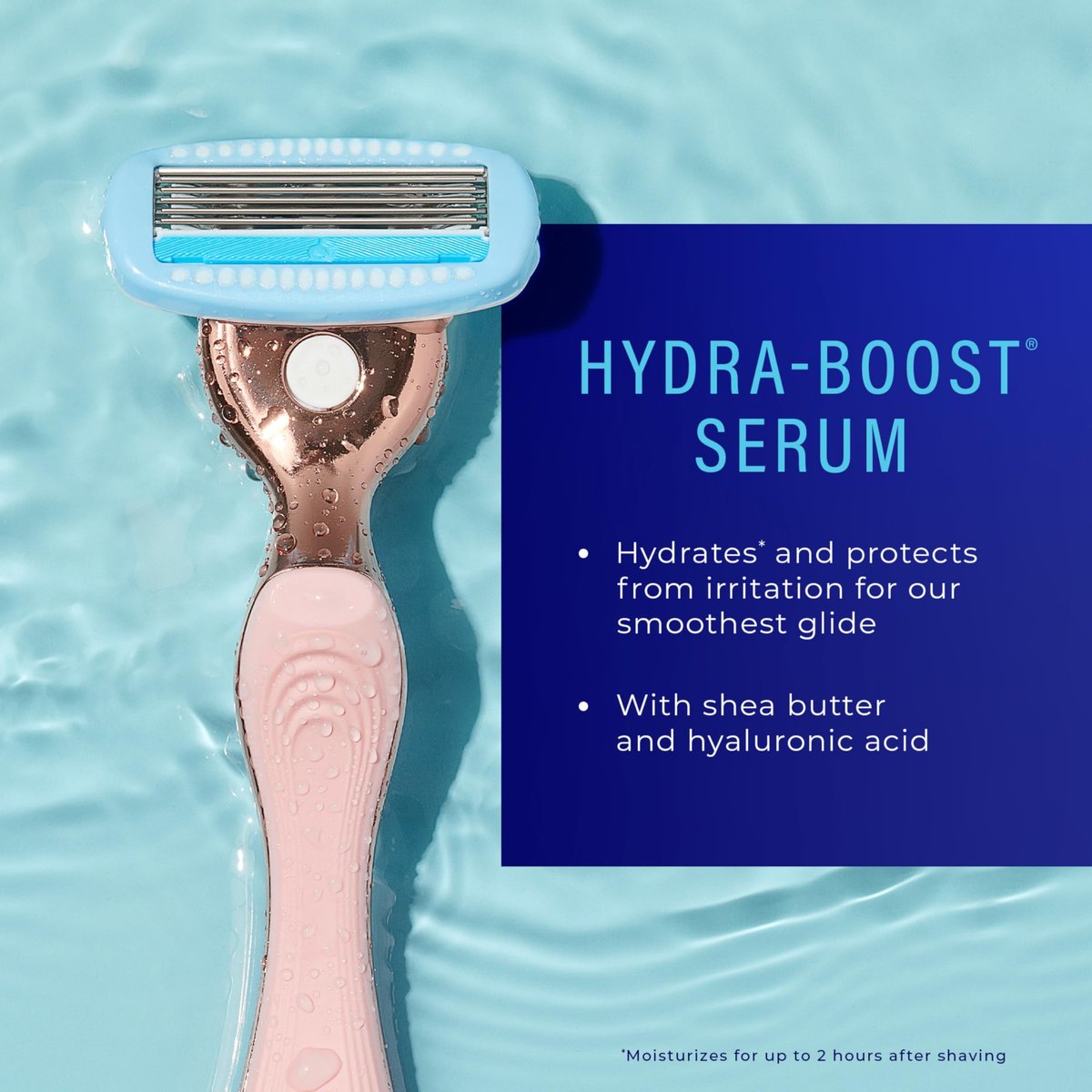 Schick Hydro Silk Rose Gold Metal Razor for Women – 5-Blade Razor with Handle & 2 Refills Avelisse