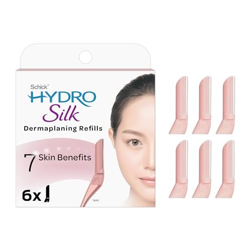 Schick Hydro Silk Dermaplaning Wand Refill Blades — 6 Count Precision Refills for Smooth, Radiant Skin Avelisse