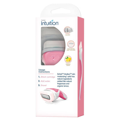 Schick Intuition Lemon Berry Breeze Razors for Women - 1 Razor Handle & 2 Refill Blades with Organic Lemon