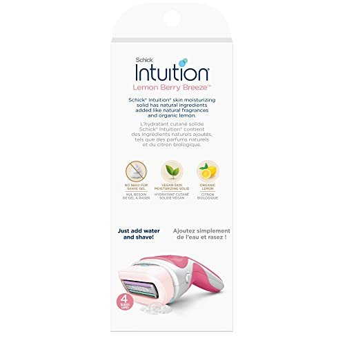 Schick Intuition Lemon Berry Breeze Razors for Women - 1 Razor Handle & 2 Refill Blades with Organic Lemon - görsel 6