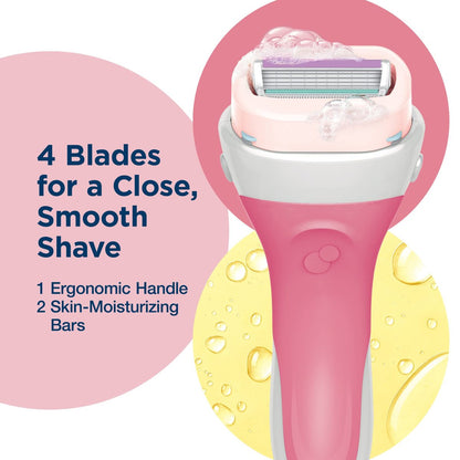 Schick Intuition Lemon Berry Breeze Razors for Women - 1 Razor Handle & 2 Refill Blades with Organic Lemon