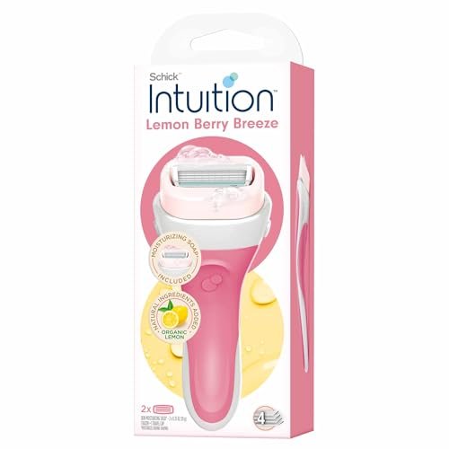 Schick Intuition Lemon Berry Breeze Razors for Women - 1 Razor Handle & 2 Refill Blades with Organic Lemon - görsel 2