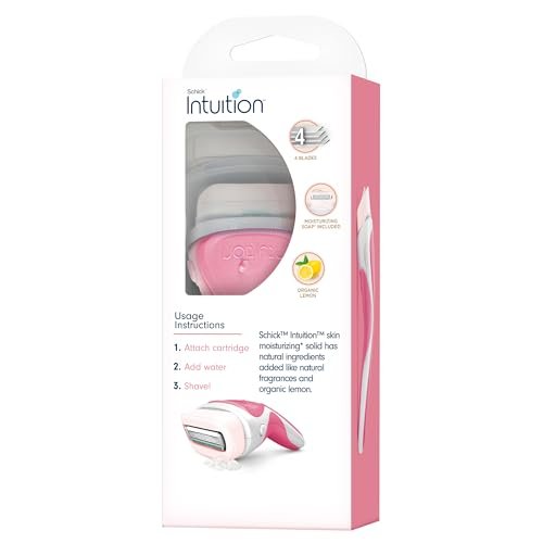 Schick Intuition Lemon Berry Breeze Razors for Women - 1 Razor Handle & 2 Refill Blades with Organic Lemon - görsel 4