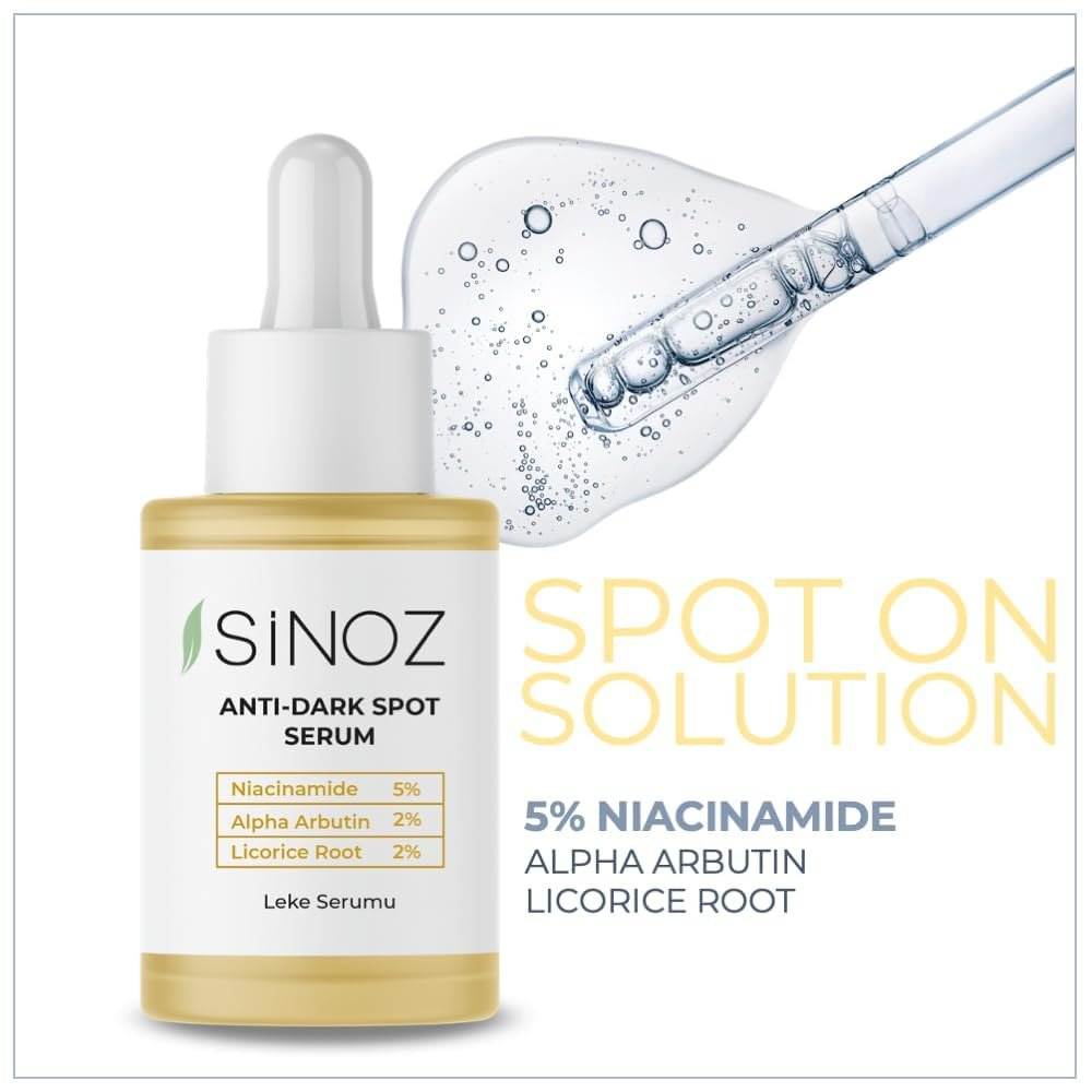 Sinoz Anti-Dark Spot Arbutin Skin Serum - Niacinamide 5% + Alpha Arbutin 2% - Fades Dark Spots & Brightens Uneven Skin Tone - Lightweight & Fast Absorbing - 30 ml - görsel 13