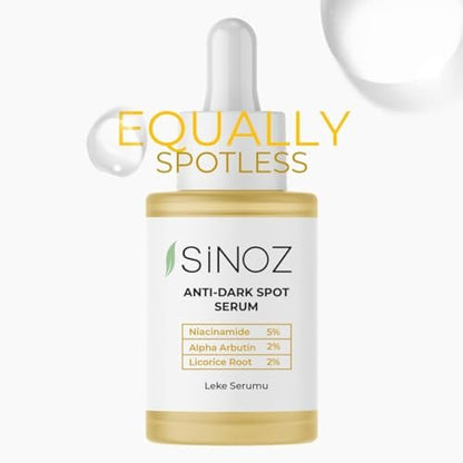 Sinoz Anti-Dark Spot Arbutin Skin Serum - Niacinamide 5% + Alpha Arbutin 2% - Fades Dark Spots & Brightens Uneven Skin Tone - Lightweight & Fast Absorbing - 30 ml