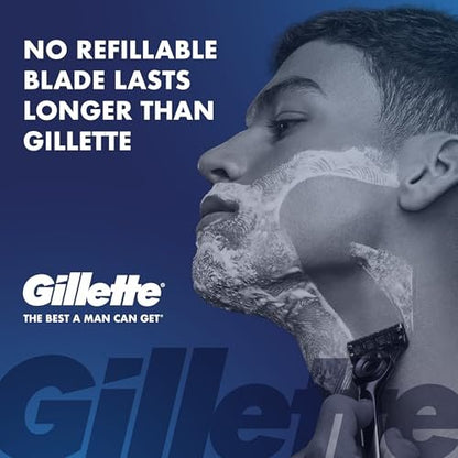 GilletteLabs Men's Shaving Razor with Exfoliating Bar, 1 Handle, 4 Blade Refills, Magnetic Stand Avelisse