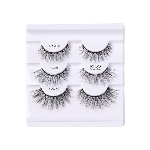 KISS Magnetic Curation False Eyelashes, 3 Pairs with 5 Double Strength Magnets, Wind Resistant, Dermatologist Tested, Reusable Up to 15 Times, Black, 3 Count - görsel 17