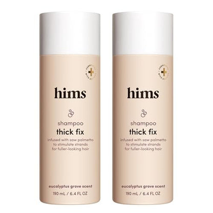 hims Thick Fix Shampoo - Saw Palmetto for Healthy Hair Growth & Thickening - Scalp Cleansing - Vegan, Sulfate-Free & Cruelty-Free - Eucalyptus Scent, 2 Pack (6.4 fl oz each) Avelisse