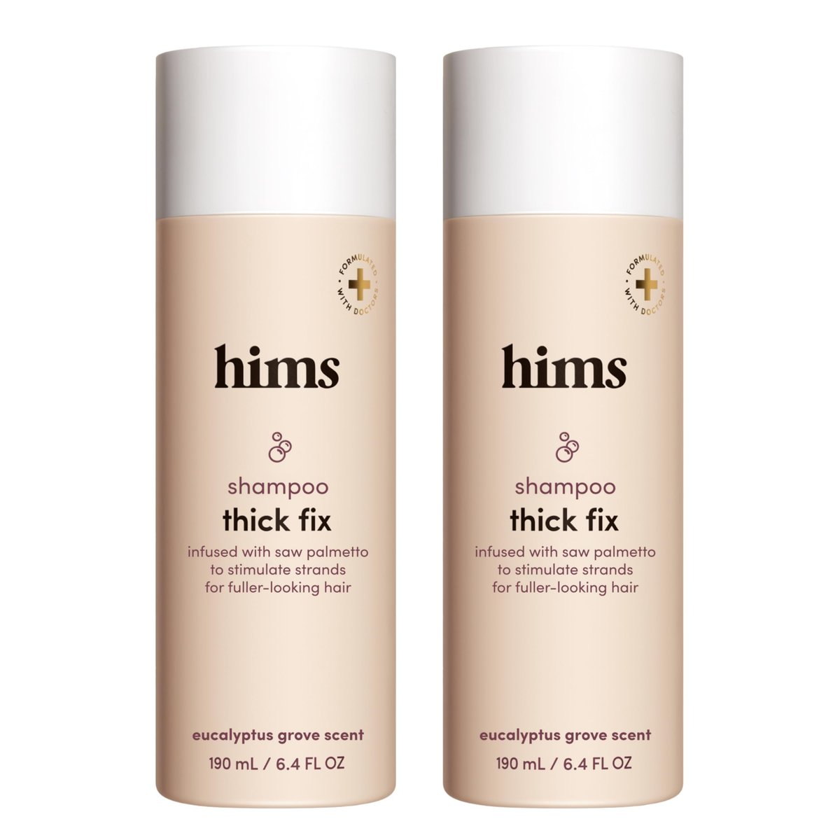 hims Thick Fix Shampoo - Saw Palmetto for Healthy Hair Growth & Thickening - Scalp Cleansing - Vegan, Sulfate-Free & Cruelty-Free - Eucalyptus Scent, 2 Pack (6.4 fl oz each) Avelisse