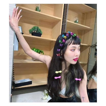 DEEINN 50 Pcs Butterfly Pastel Hair Clips - Mini Cute Hair Accessories for 90s Style Girls Women, Matte Colors
