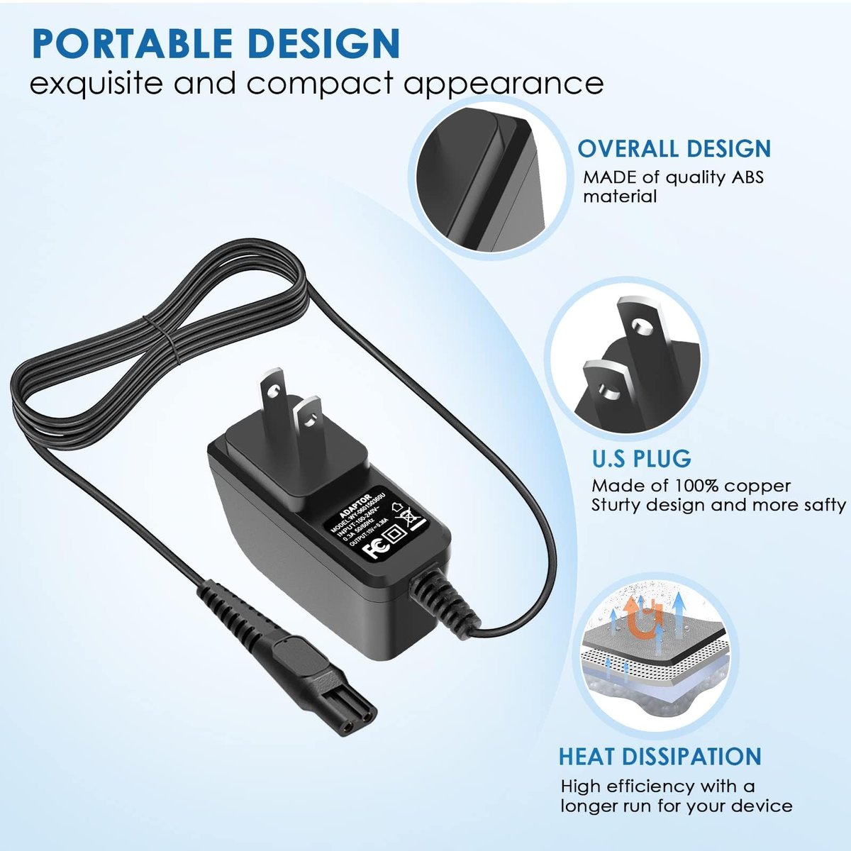 NFGEKT 15V Charger Cord Compatible with Norelco HQ8505 3000 5000 7000 9000 Series MG5750 MG7750 MG7790 Shaver - görsel 7