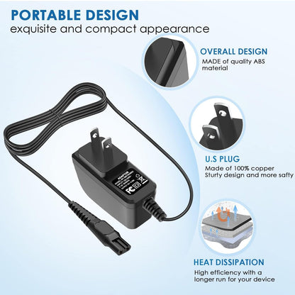 NFGEKT 15V Charger Cord Compatible with Norelco HQ8505 3000 5000 7000 9000 Series MG5750 MG7750 MG7790 Shaver