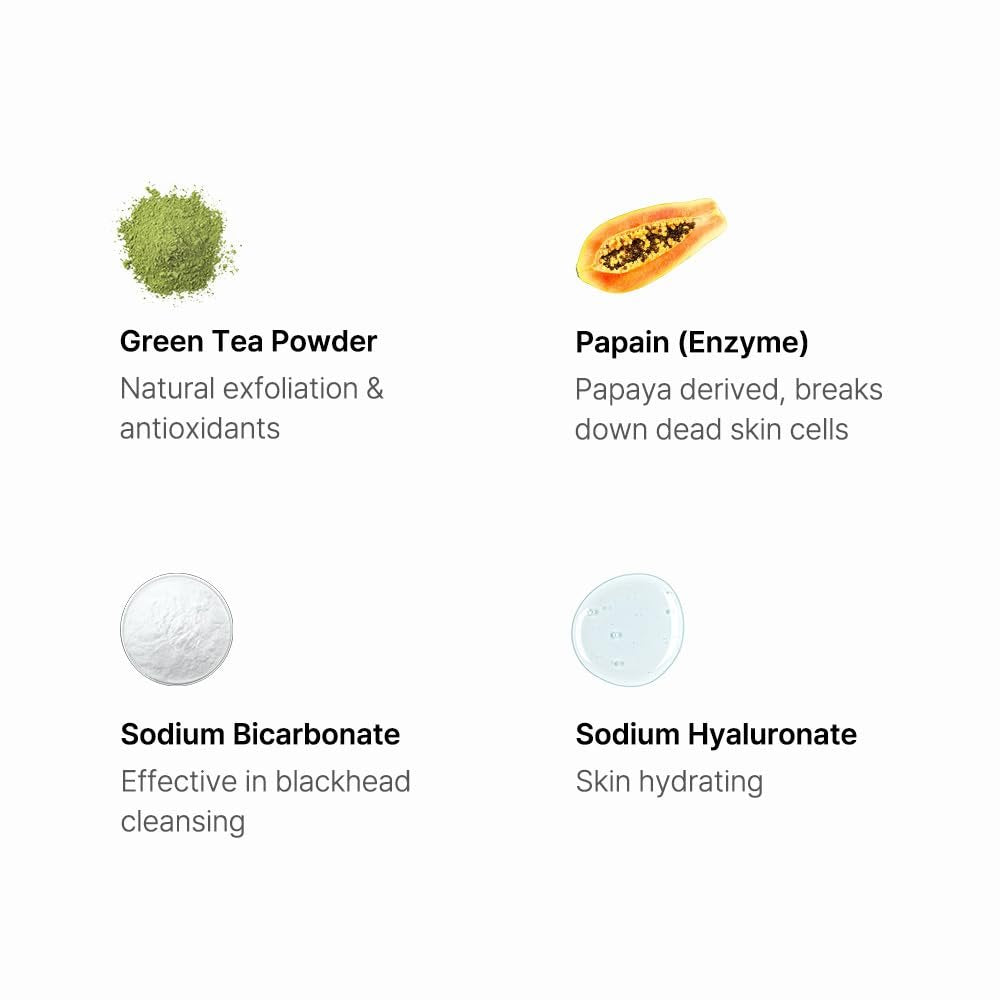 BY WISHTREND Green Tea & Enzyme Powder Wash - Gentle Face Wash for Sensitive Skin, Removes Impurities, Fragrance Free, 110g - görsel 5