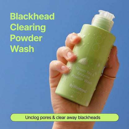 BY WISHTREND Green Tea & Enzyme Powder Wash - Gentle Face Wash for Sensitive Skin, Removes Impurities, Fragrance Free, 110g