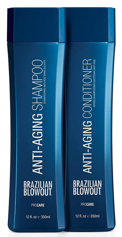 Brazilian Blowout Anti-Aging Shampoo & Conditioner Set - 12 Fl Oz Each, for Dry Frizzy Hair Avelisse