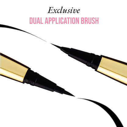 Rouge & Rogue Waterproof Liquid Eyeliner – Ultra-Black, Smudge-Proof, Long-Lasting, Vegan & Cruelty-Free Precision Brush Tip for Winged Liner & Cat Eye