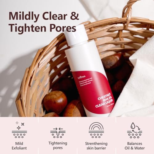 ISNTREE Chestnut BHA 2% Clear Liquid - Mild Exfoliating Toner for Deep Pore Care, Smoothing & Soothing, 100ml Avelisse