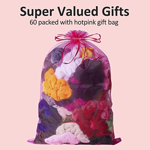ADRIONE 60-Pack Velvet Scrunchies - Soft Non-Slip Hair Ties for All Hair Types, No Damage - görsel 12