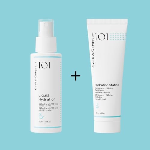 Geek & Gorgeous Liquid Hydration – Lightweight Toner Mist with 5% Panthenol & Natural Moisturizing Factors – Hydrates & Soothes All Skin Types – 3.7 Fl Oz Avelisse