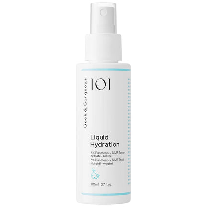 Geek & Gorgeous Liquid Hydration – Lightweight Toner Mist with 5% Panthenol & Natural Moisturizing Factors – Hydrates & Soothes All Skin Types – 3.7 Fl Oz Avelisse
