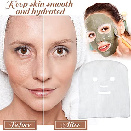 Leelosp 100 Pieces Precut Gauze Face Masks – Large Soft White Gauze Pads for Home Beauty Salon Spa Facial Treatments