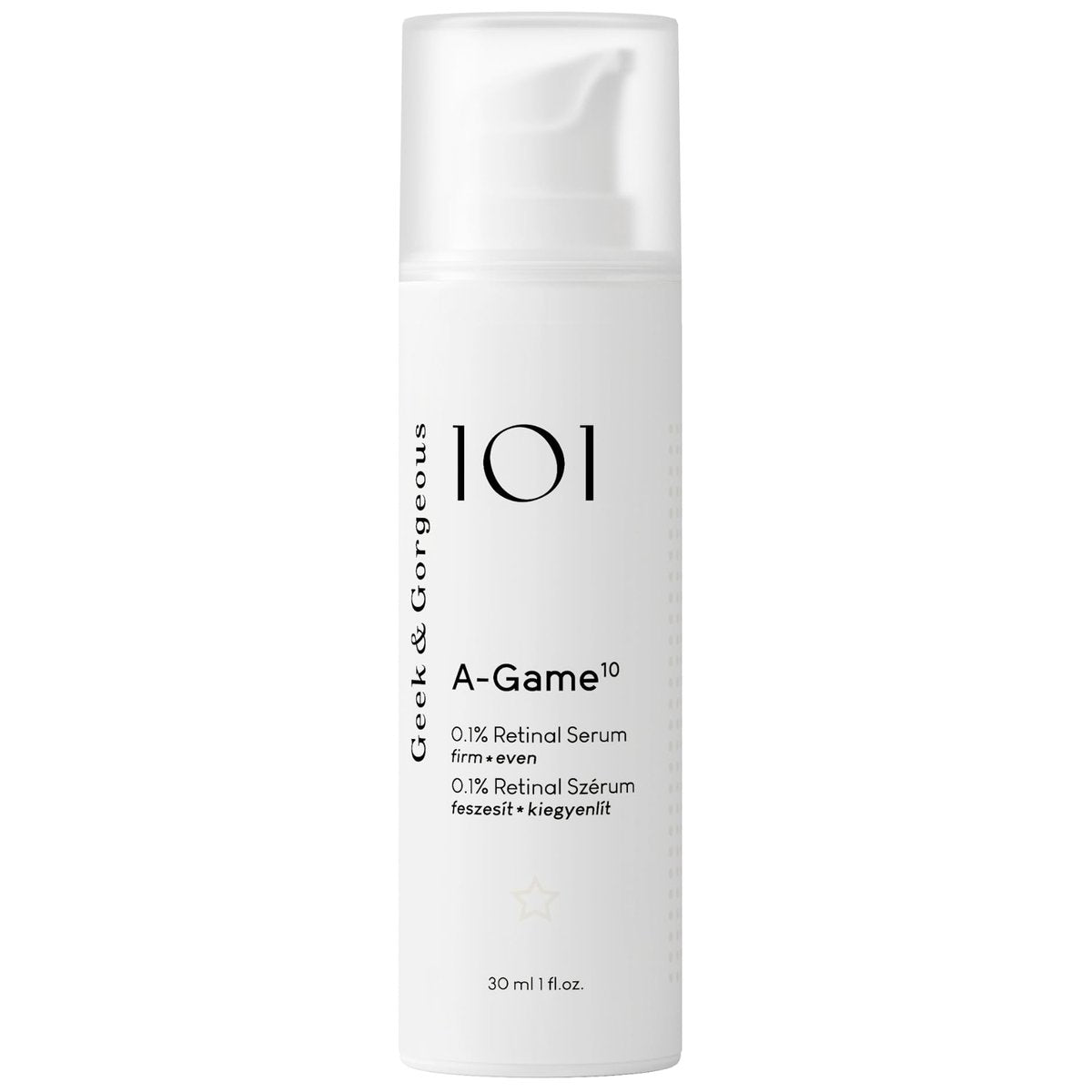 Geek & Gorgeous A-Game 10-0.1% Retinal Serum - High-Strength Anti-Aging Formula for All Skin Types, 1 oz - görsel 1