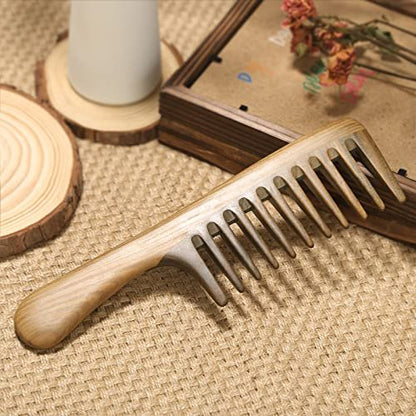 BESTOOL Wide Tooth Comb - Extra Large Natural Sandalwood Detangler for Curly, Long, Thick Hair - Anti-Static Avelisse