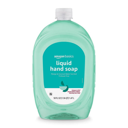 Liquid Hand Soap Refill, Mango & Coconut Water Scent, Dermatologist Tested, pH Balanced, 50 Fl Oz (Pack of 2)