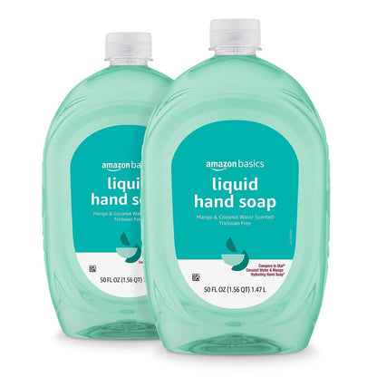 Liquid Hand Soap Refill, Mango & Coconut Water Scent, Dermatologist Tested, pH Balanced, 50 Fl Oz (Pack of 2)