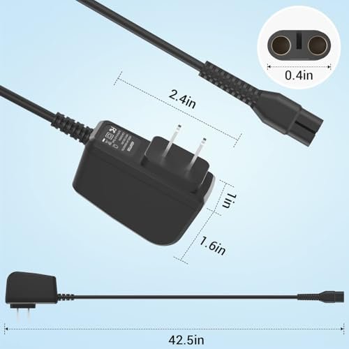 CGGXJP 4.3V Charger Compatible with Philips Norelco OneBlade (Old Model) A00390 QP2520 MG3740 QP2521 QP2522 QP2515 MG5700 MG3720 Electric Shaver Replacement Power Cord - görsel 9