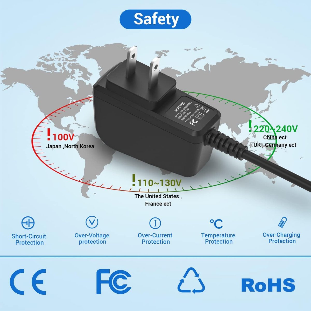 CGGXJP 4.3V Charger Compatible with Philips Norelco OneBlade (Old Model) A00390 QP2520 MG3740 QP2521 QP2522 QP2515 MG5700 MG3720 Electric Shaver Replacement Power Cord - görsel 14