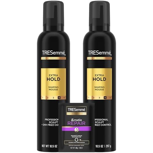 TRESemmé Extra Hold Shaping Mousse 2-Pack with Keratin Mask – 24H Frizz Control & Moisture Avelisse