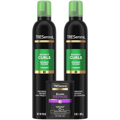 TRESemmé Defining Hair Mousse Bouncy Curls 2-Pack with Nourishing Coconut & Avocado Oil + Keratin Hair Mask Avelisse
