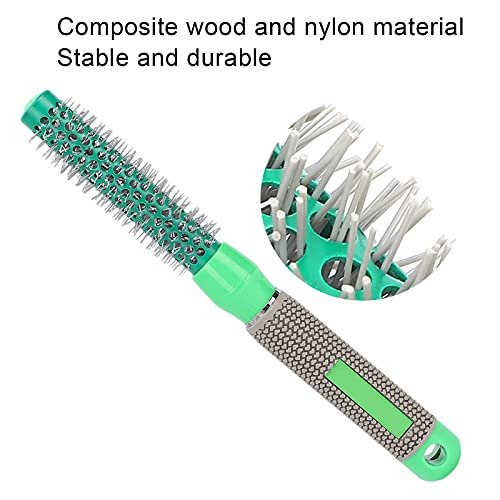 Yinhing Round Curling Comb - 3/4" Hair Curler Heat Round Brush with Wooden Handle for Styling Curls, Green - görsel 12