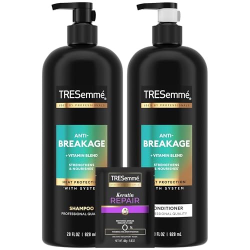 TRESemmé Anti-Breakage Shampoo, Conditioner & Keratin Mask Set - Strengthening for Dry, Damaged Hair, 28 oz Duo Avelisse