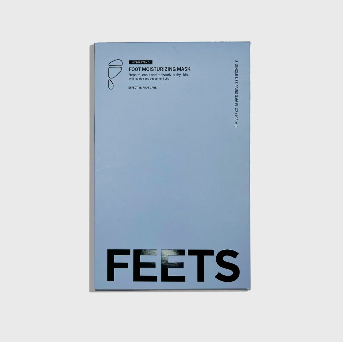FEETS Hydrating Foot Mask with Tea Tree and Peppermint (3-Pack) – Deeply Moisturizes Full Foot and Heel, Soften Calluses, Nourish Heels, Cool Feel for Men and Women Avelisse