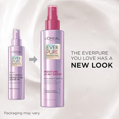 L'Oreal Paris EverPure 21-in-1 Leave In Conditioner Spray - Sulfate Free, Vegan, 6.8 fl oz