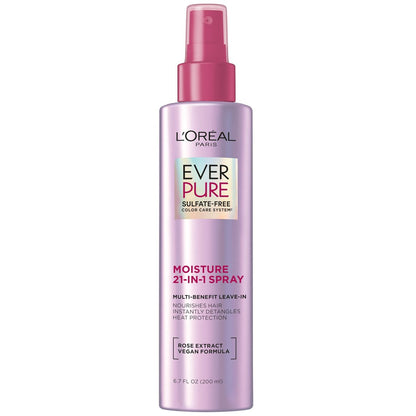 L'Oreal Paris EverPure 21-in-1 Leave In Conditioner Spray - Sulfate Free, Vegan, 6.8 fl oz