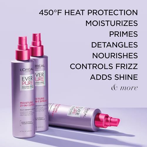 L'Oreal Paris EverPure 21-in-1 Leave In Conditioner Spray - Sulfate Free, Vegan, 6.8 fl oz - görsel 6